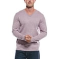 thumbnail image 1 of Magaschoni mens  Wool-Blend V-Neck Sweater, XL, Purple, 1 of 3