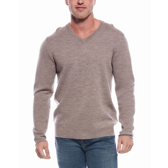 Magaschoni mens Wool-Blend V-Neck Sweater, s, Brown