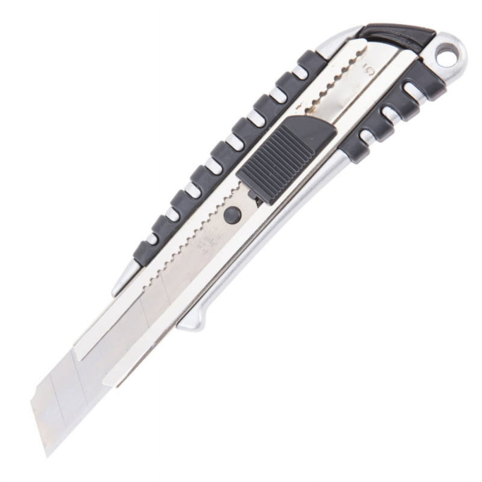 Magazine Aluminum Alloy Utility Knife Box Cutters Retractable with Non-Slip Handle Heavy Duty Design, Silver