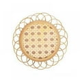 thumbnail image 1 of Magazine Bamboo Weaving Handmade Coaster Cup Holder Round Pad Rattan Woven Home Tea Mat, 1 of 3
