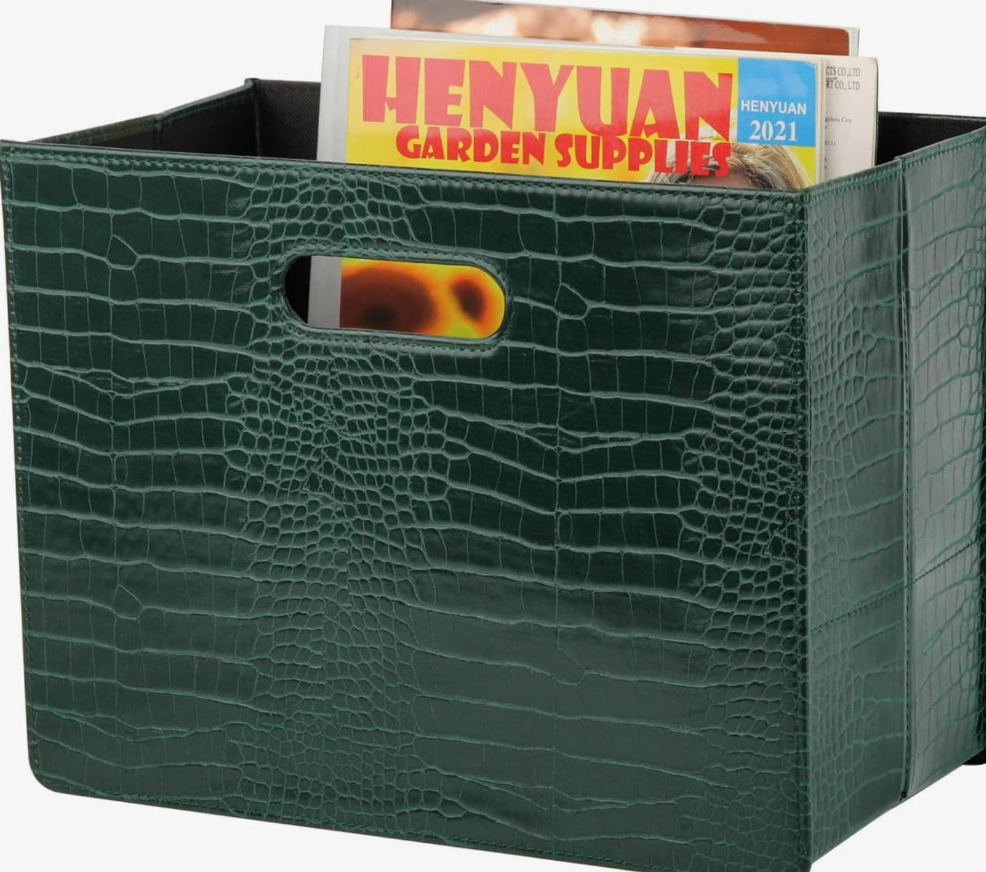 Magazine Basket with Holder, Foldable Magazine Rack Green - Walmart.com