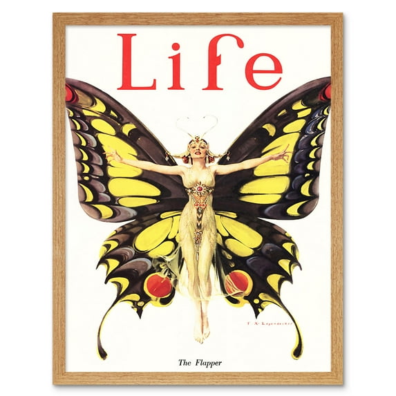 Magazine Cover 1922 The Flapper Woman Butterfly Dancer Bright Vintage Cover Illustration Art Print Framed Poster Wall Decor 12x16 inch