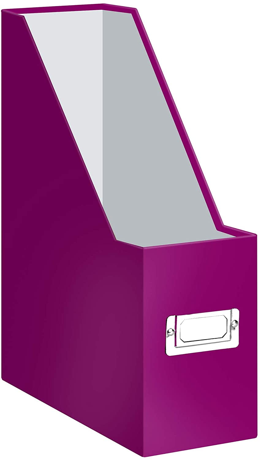Berry Purple PVC Magazine File with Chrome Trim