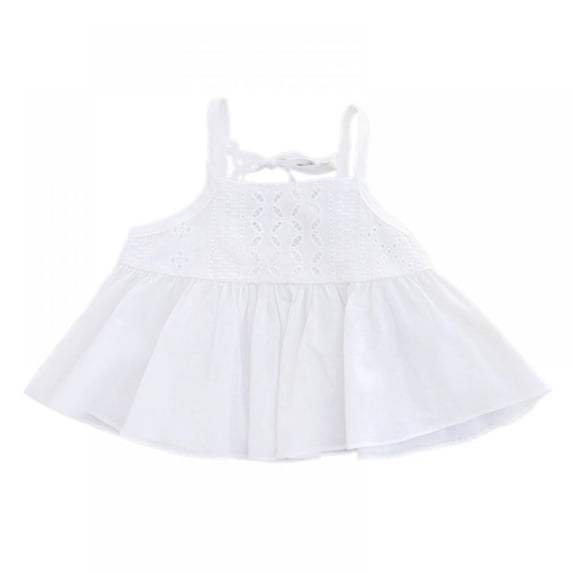 Magazine Girls Summer Pure Color Comfortable Breathable Halter Belt Blouse 2-14Y