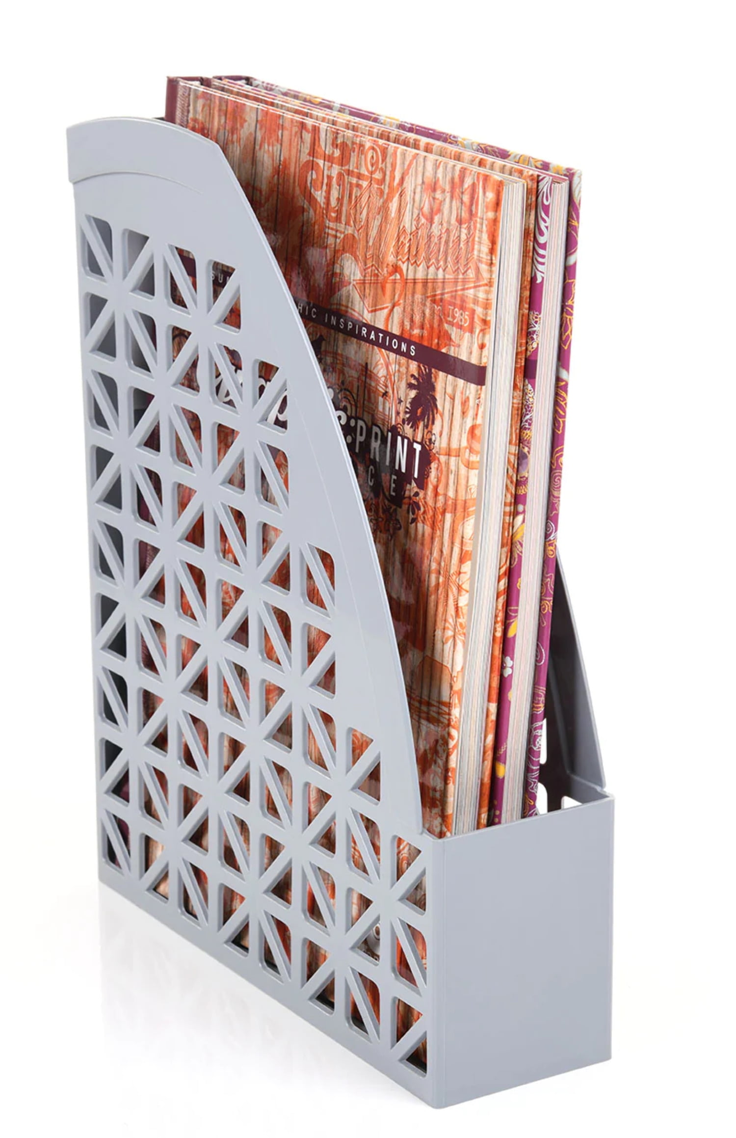 Mintra Office Plastic Desk Organizers 2pk (Grey, Magazine File