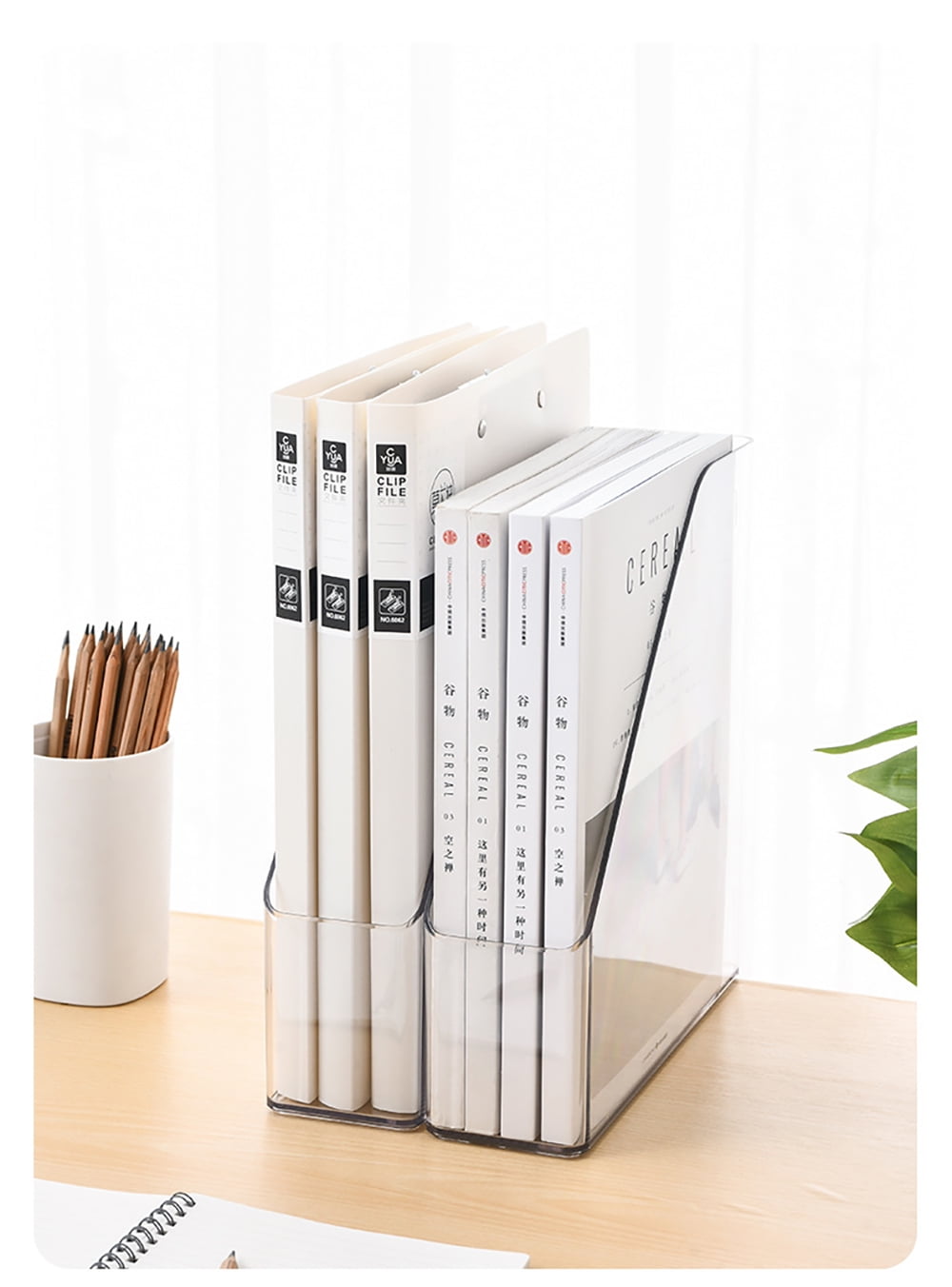 Whillar Plastic Vertical File Magazine Racks \u0026 Holders (2PCS)