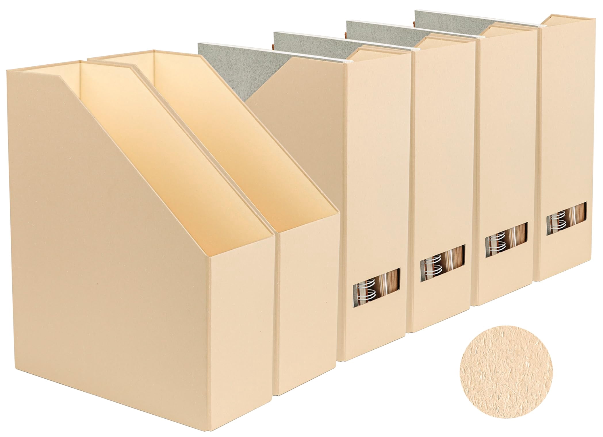 Magazine Holder - File And Desk Organizer  Cardboard Book Storage Box For Documents Rack Office Home Classroom (latte Brown 6-pack)