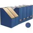 thumbnail image 1 of Magazine Holder - File Holder and Desk Organizer, Cardboard Book Organizer and Storage Box for Documents, Magazine Holder Rack for Office, Home and Classroom (Classic Blue, 6-Pack), 1 of 10