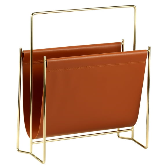 Magazine Holder Leatherette Magazine Rack Modern Metal Wire Freestanding Magazine Organizer Practical Magazine Basket for Home Office