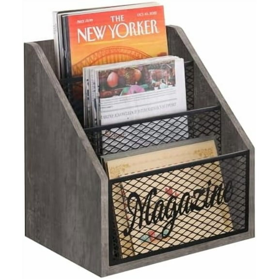 Magazine Holder, Stepped 3 Tier Magazine Rack Floor, Magazine Storage Basket, Folder Organizer Bin for Magazines,Books,Newspapers,Tablets
