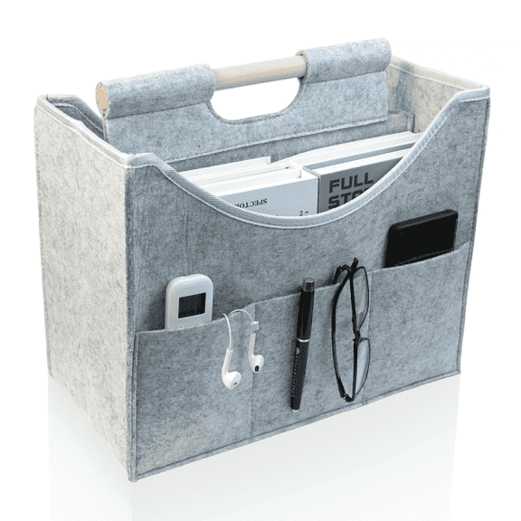 foldable magazine storage basket,felt organizer,Can store items such as magazines, newspapers, laptops, glasses, and mobile phones,Suitable for offices and bedroom use(grey)