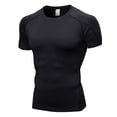 thumbnail image 1 of Magazine Mens Active Tops, Short Sleeve Crew Neck Tight-fitting Sports Running Training Breathable Wicking T-shirt, 1 of 2