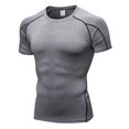 thumbnail image 1 of Magazine Mens Active Tops, Short Sleeve Crew Neck Tight-fitting Sports Running Training Breathable Wicking T-shirt, 1 of 2
