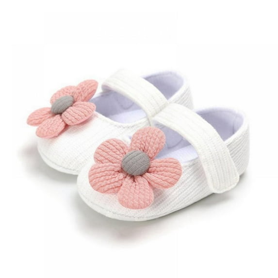 Magazine Newborn Baby Girls Flower Knitting Baptism Toddler Shoes First Walking Sneakers