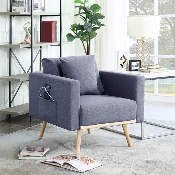 Magazine Pockets Utility / Family Gathering / Comfortable 18.5" Seat Chair