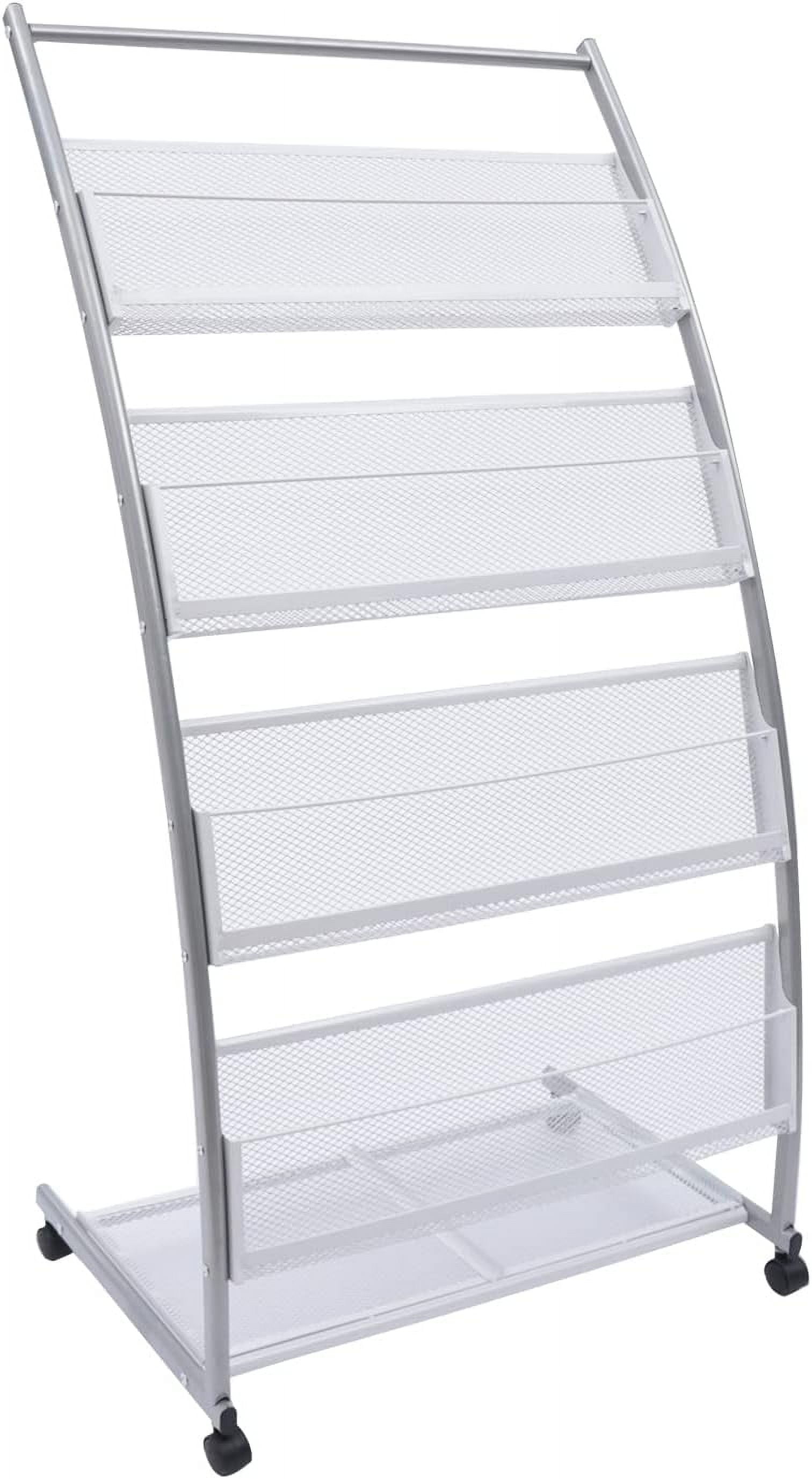 Magazine Rack, 4Layers Office Racks Brochure Display Stand Portable