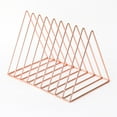 thumbnail image 1 of Magazine Rack Desk Organizer, TRIANU Metal File Holder for Desk Modern Office Organizer, Triangle Book Holder, Desk Folder Organizer, Desktop File Sorter, Gold, 1 of 7