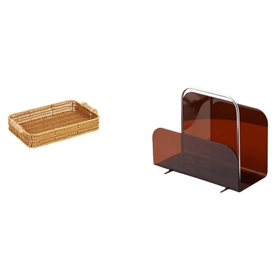 Magazine Rack Storage Holder Basket Books Display Clear Acrylic Construction for Kitchen Office Bathroom Spaces