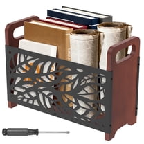 Hvxrjkn Magazine Rack Metal and Wood Magazine File Holder Space Saving Practical Mail Organizer for Coffee Table Bookshelf Newspaper