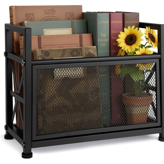 Magazine Rack with Holder Multi-Purpose Storage Black