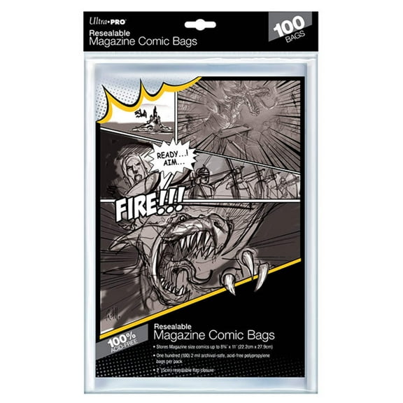 Ultra Pro - Comic Bags - Magazine Size - Resealable (100 per Pack)