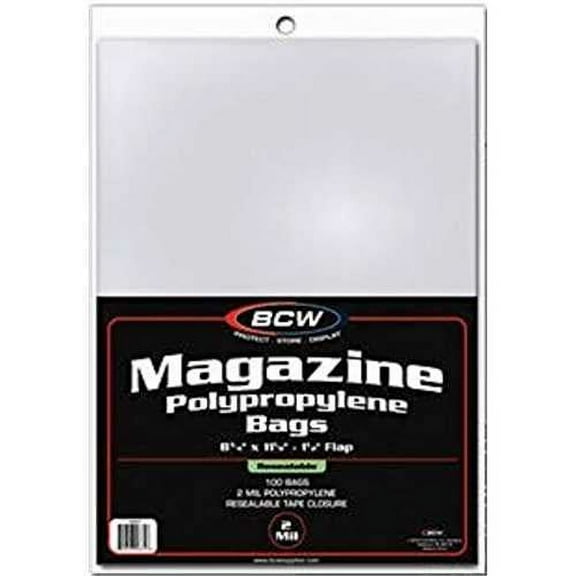 Magazine Storage Bags 8 7/8x11 1/8 with Flap BCW