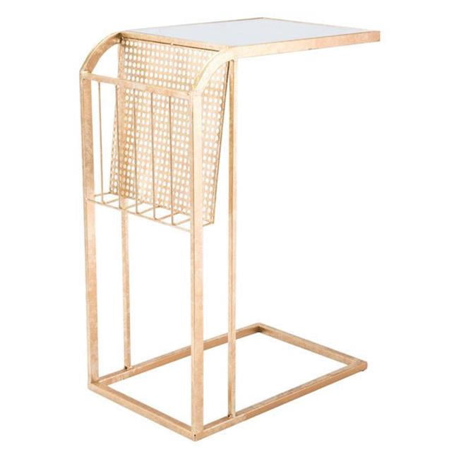 HomeRoots Furniture  26 x 17.9 x 12 in. Steel Magazine T Gold