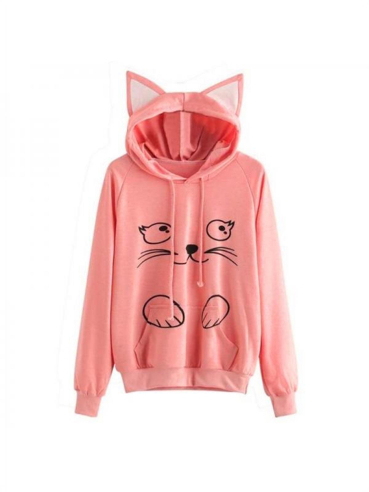 Cute cat hoodie deals with ears