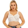 thumbnail image 1 of Magazine Women's Full Coverage Sleeping Bras Racerback Non-Padded Floral Plus Size Bra, 1 of 6