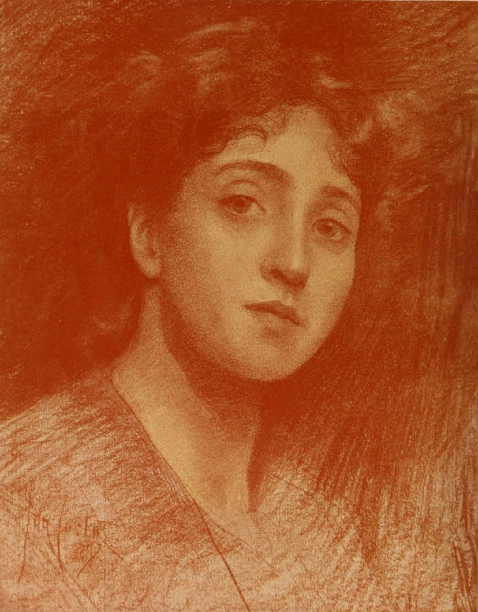Magazine of Art 1898 Study of a Head in Red Chalk Canvas Art - John da Costa (24 x 36)