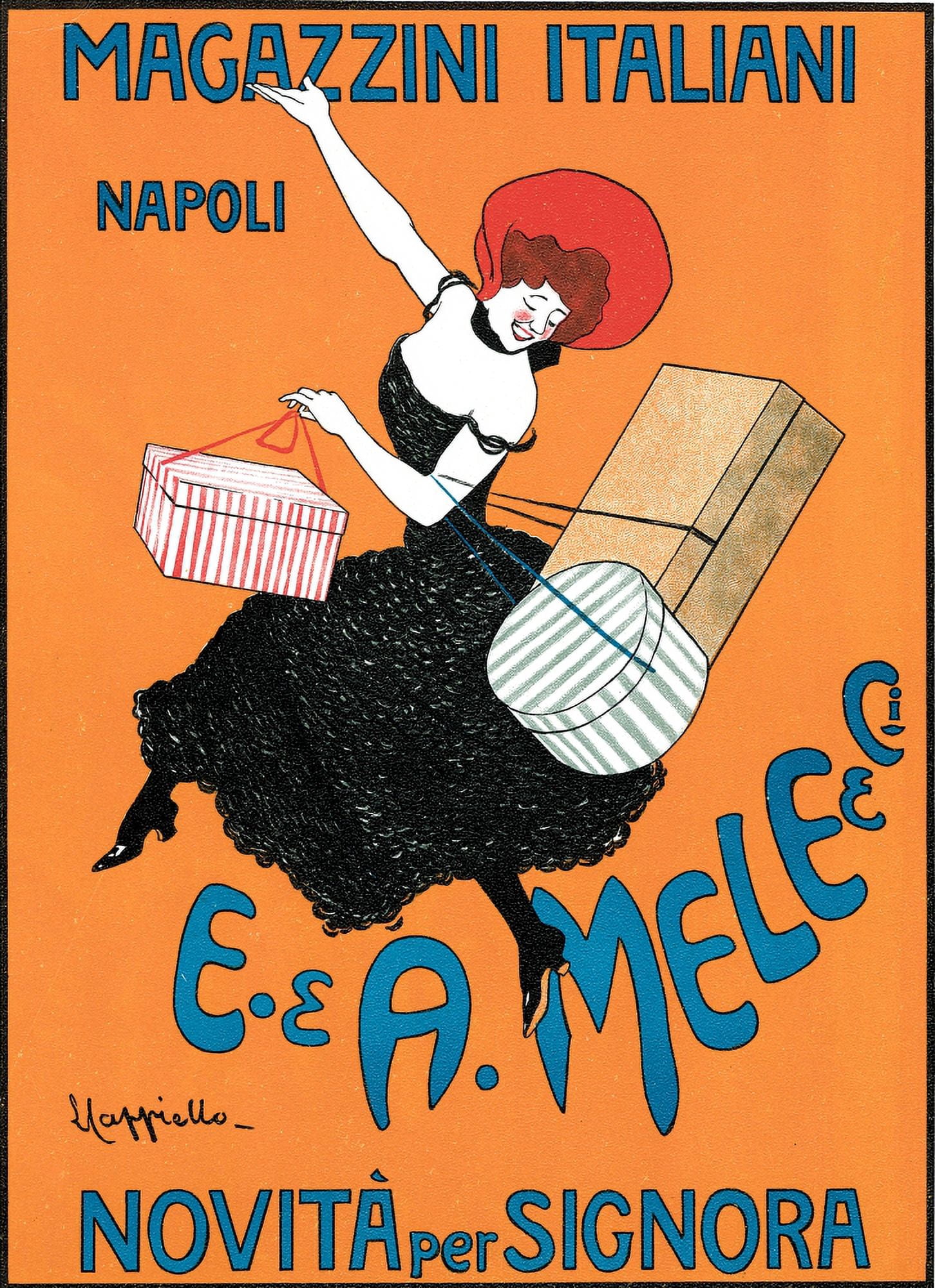 Magazzini Italiani Napoli 1904 Canvas Art - Leonetto Cappiello (24 x 36)