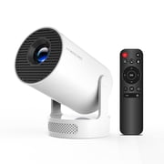 Magcubic Mini Projector 8K Support with WiFi 6 and BT 5.4, 5W Soundbase Speaker, Auto Vertical Keystone 180  Rotatable Portable Projector for Home Bedroom Outdoor Movies HY300Pro+ White