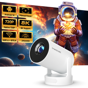 Magcubic Projector, 8K 1080P Support with WiFi 6 & BT 5.4, 5w Soundbase Speaker, Auto Keystone, Mini Projector Portable for Home & Outdoor Movies HY300Pro+