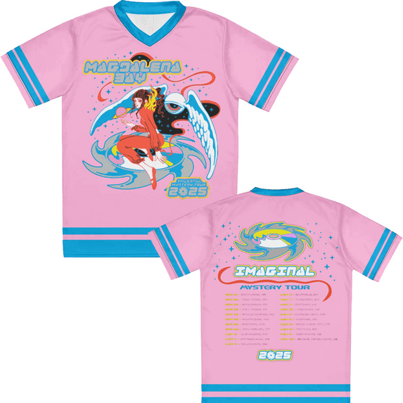 Magdalena Bay 2025 Tour Merch V-Neck Loose T-Shirt Short-Sleeved Fashion Y2K Casual Unisex Summer Football Soccer Sport Tee