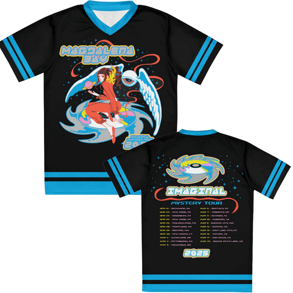 Magdalena Bay 2025 Tour Merch V-Neck Loose T-Shirt Short-Sleeved Fashion Y2K Casual Unisex Summer Football Soccer Sport Tee