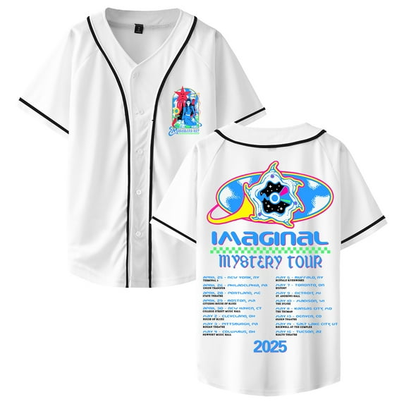 Magdalena Bay Imaginal Mystery Tour 2025 Baseball Jersey Short Sleeve Shirts Men Women Streetwear Tee