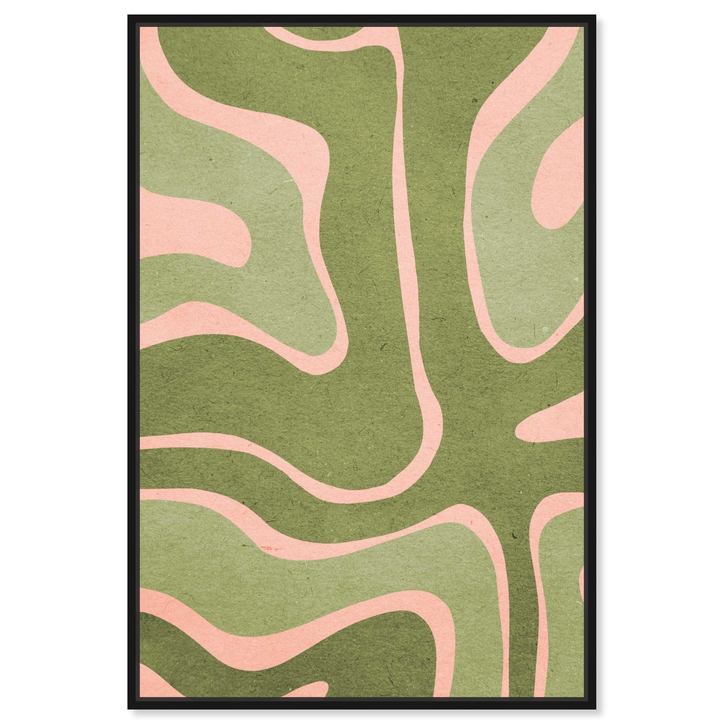 Magdalena Green Modern Abstract Geometric Canvas Wall Art by Art Remedy ...