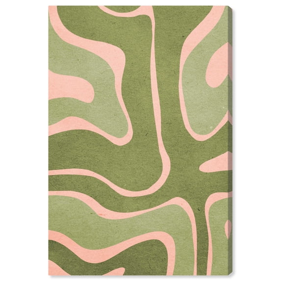 Magdalena Green Modern Abstract Geometric Canvas Wall Art by Art Remedy, Gallery Wrapped, 10"x15"
