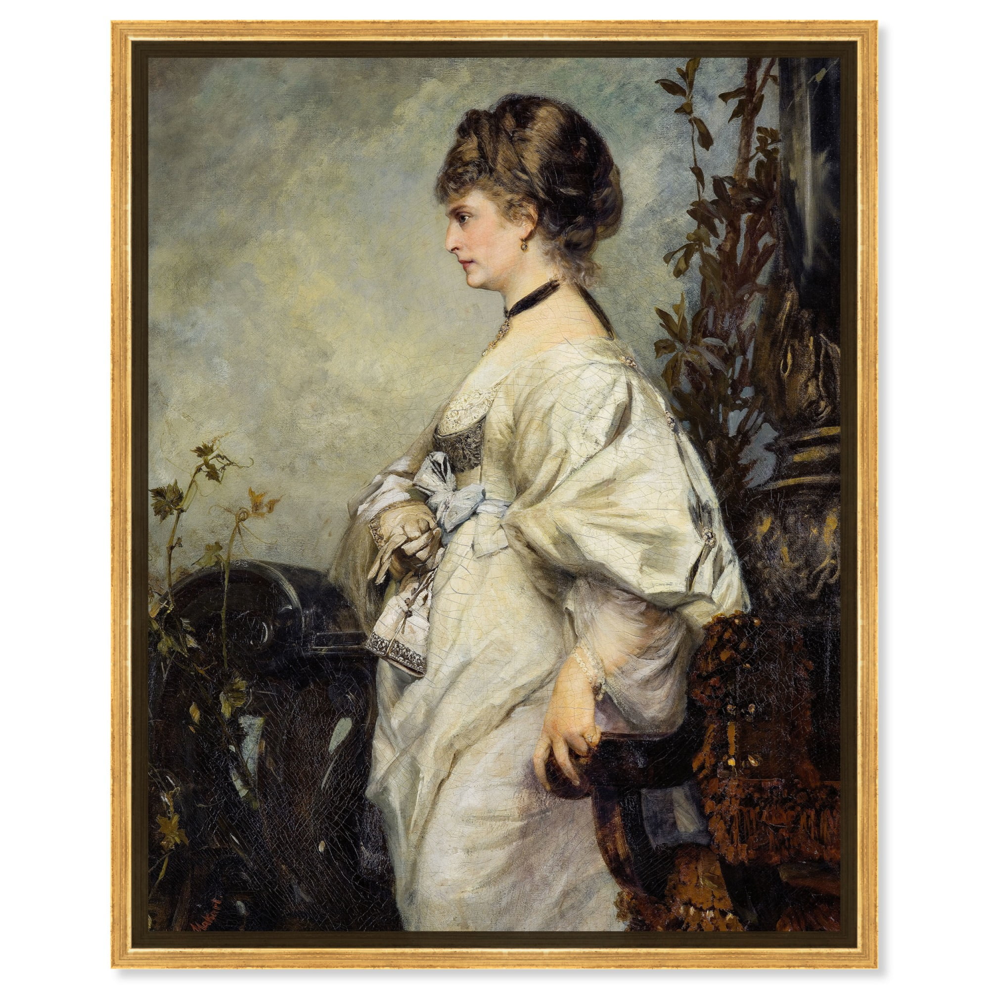 Magdalena Plach Canvas Vintage Classic Portrait by Art Remedy, Gold