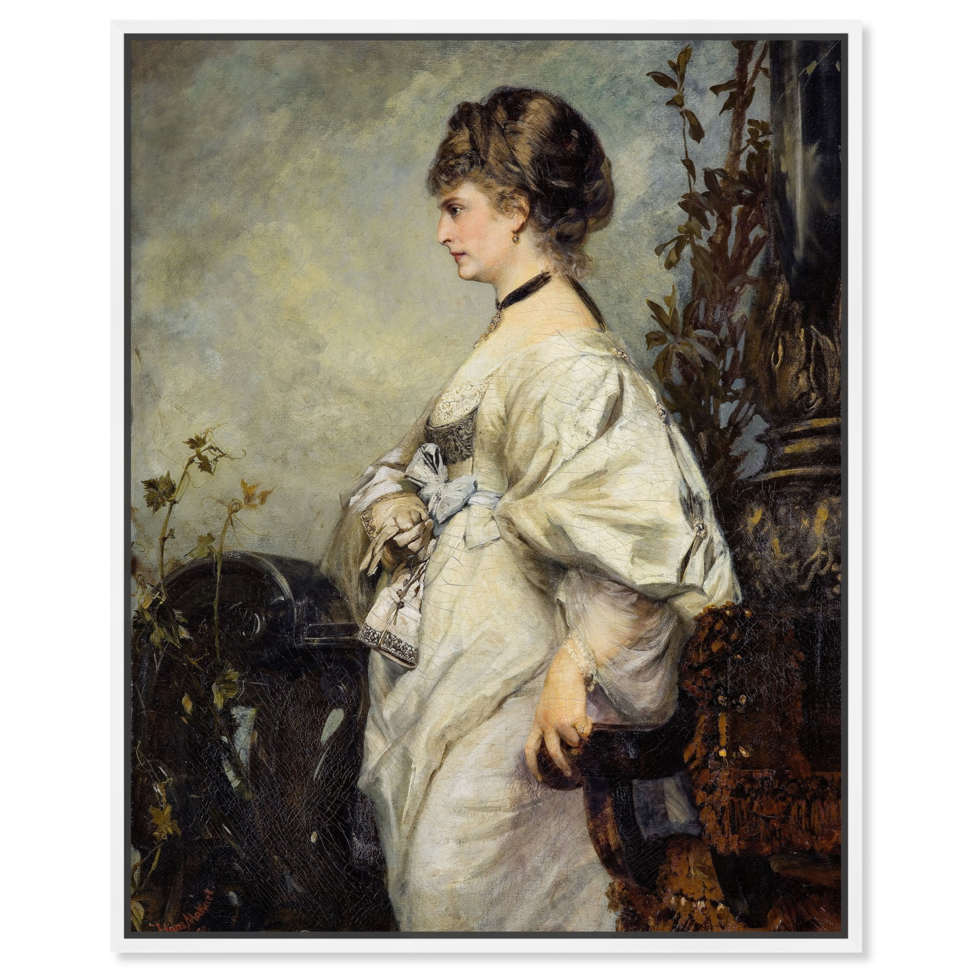Magdalena Plach Canvas Vintage Classic Portrait by Art Remedy, White