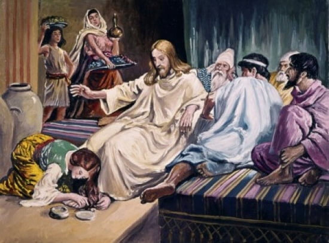 Magdalene Washing Christs Feet Frank Dicksee (1853-1928 British) Canvas Art - Frank Dicksee (24 x 36)