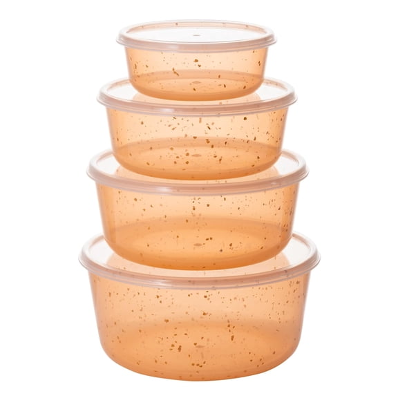 Mage Crab 4Pcs Plastic Mixing Bowls with Lids Set for Kitchen, Safe BPA Free Non Toxic Serving Bowl Mixing Bowls-orange