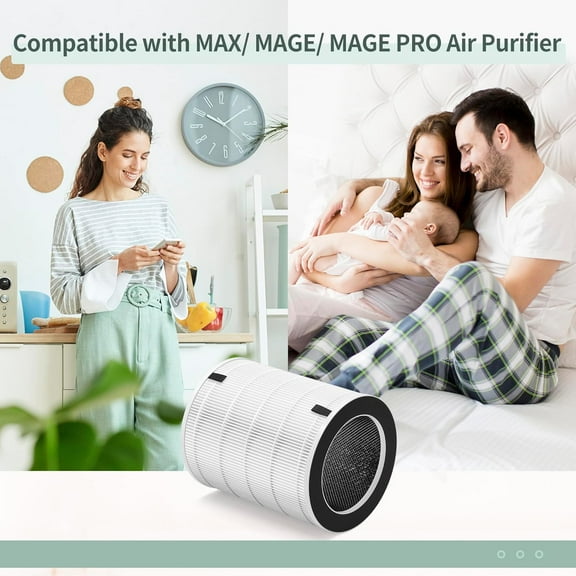 Mage and Max HEPA Replacement Filter Compatible with Air Pu-rifier // PRO, Honati AP2202I and Sans Large room Air Pu-rifiers,1-Pack for B088R4JWW3/B0922N7WRH
