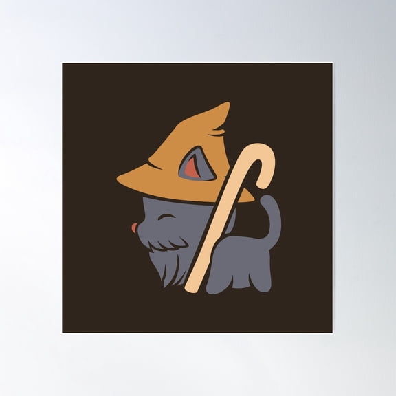 Mage Wizard Cat Witch Poster Wall Art, Modern Wall Decor For Living Room Bedroom, 30x30 UNFRAMED