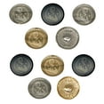 thumbnail image 1 of Mage Wizard Magic Spell Set of 10 Metal 0.6" (15mm) Sewing Shank Round Buttons - Silver Color, 1 of 5