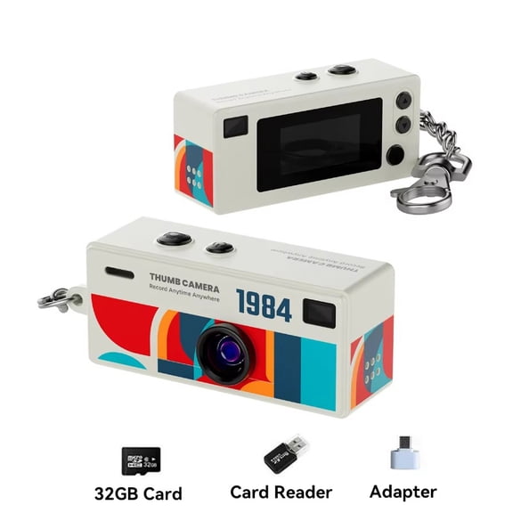MageCam Ultra-Mini Keychain Camera with 32GB Micro SD Card: 1080P HD Wearable Action Cam with 0.96" LCD, 130 ° Wide Angle & Micro SD Support - Perfect Pocket Video Recorder for Students