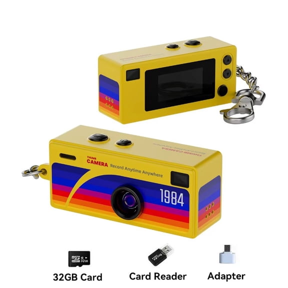 MageCam Ultra-Mini Keychain Camera with 32GB Micro SD Card: 1080P HD Wearable Action Cam with 0.96" LCD, 130 ° Wide Angle & Micro SD Support - Perfect Pocket Video Recorder for Students