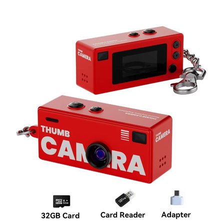 MageCam Ultra-Mini Keychain Camera with 32GB Micro SD Card: 1080P HD Wearable Action Cam with 0.96" LCD, 130 ° Wide Angle & Micro SD Support - Perfect Pocket Video Recorder for Students