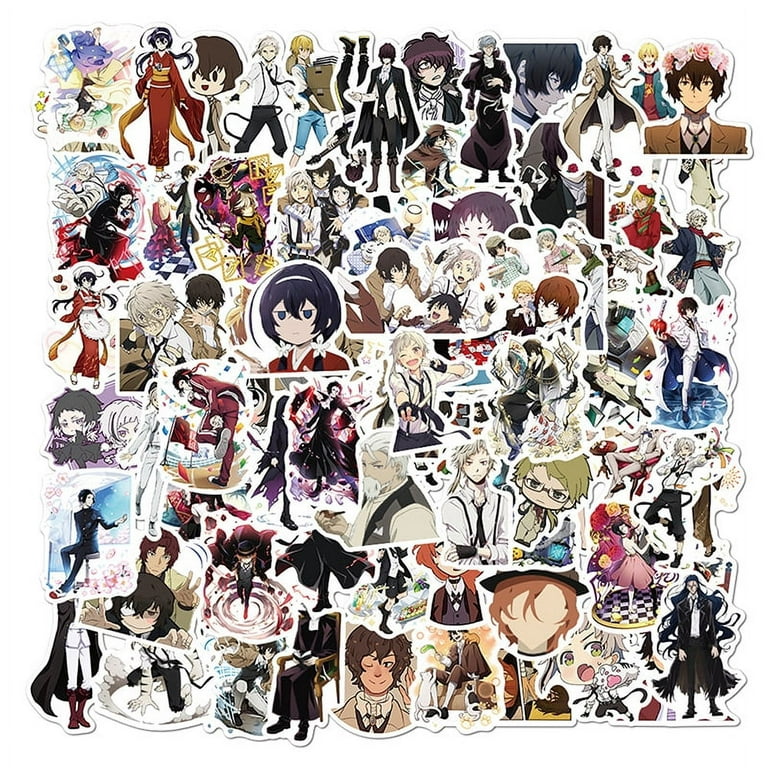 MageCrux 100pcs Bungo Stray Dogs Stickers Anime Sticker PVC Graffiti Decals  Suitcase 