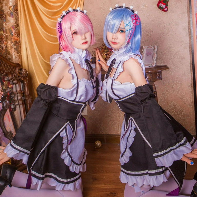 MageCrux 1PC L Animer Cosplay Costume Ram Rem Sets Superior Quality Anime Convention Maid Dress